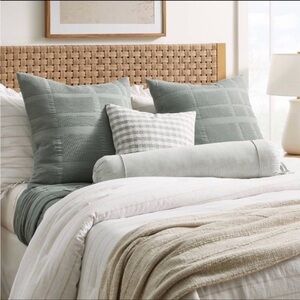 2 | Euro Waffle Matelasse Quilt Sham Light Teal Green - Threshold Studio McGee